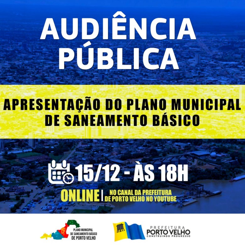 Audiência pública para apresentação do PMSB será nesta terça-feira (15)