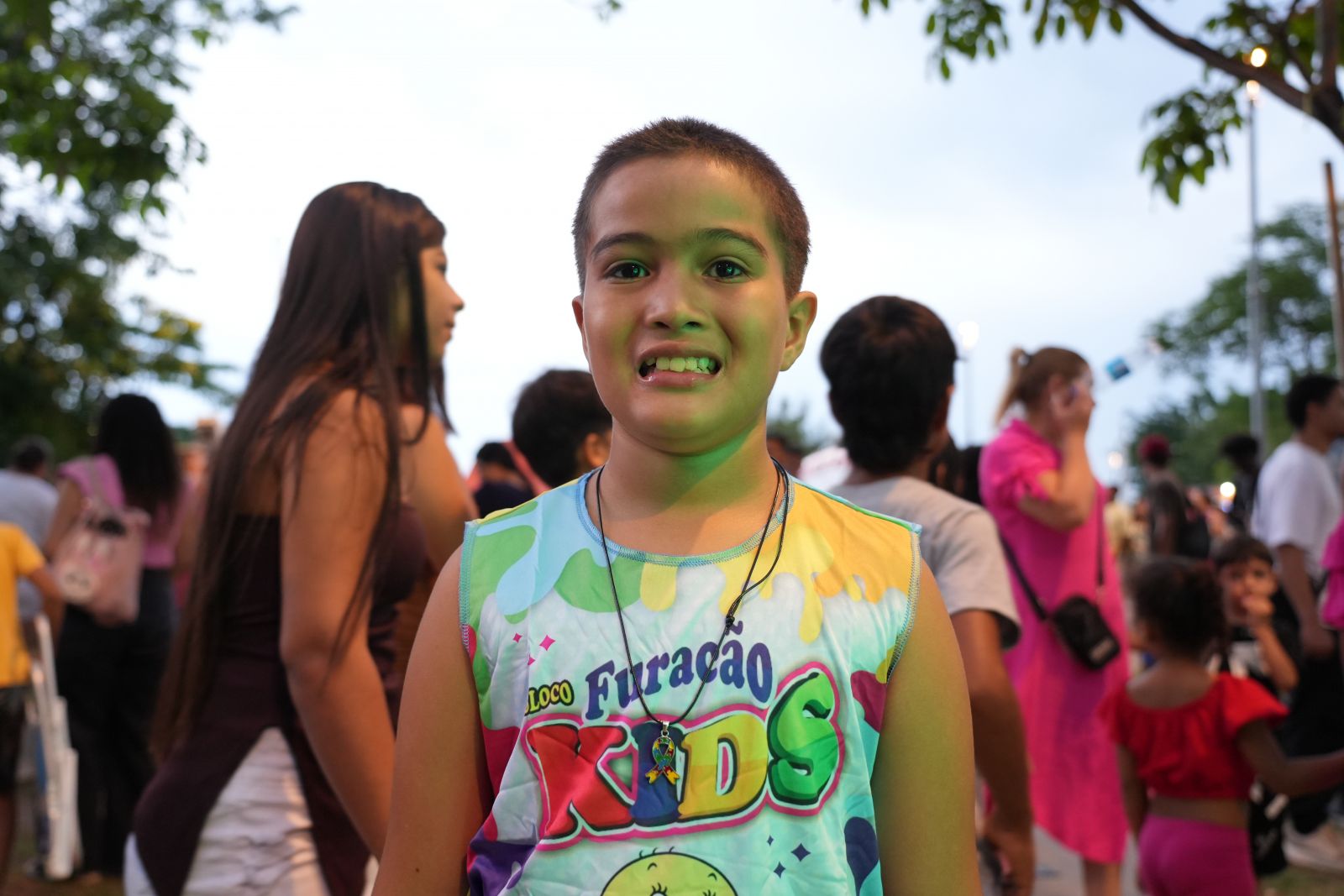 Andrio Luís foi ao Parque da Cidade com a mãe e se divertiu durante o evento.