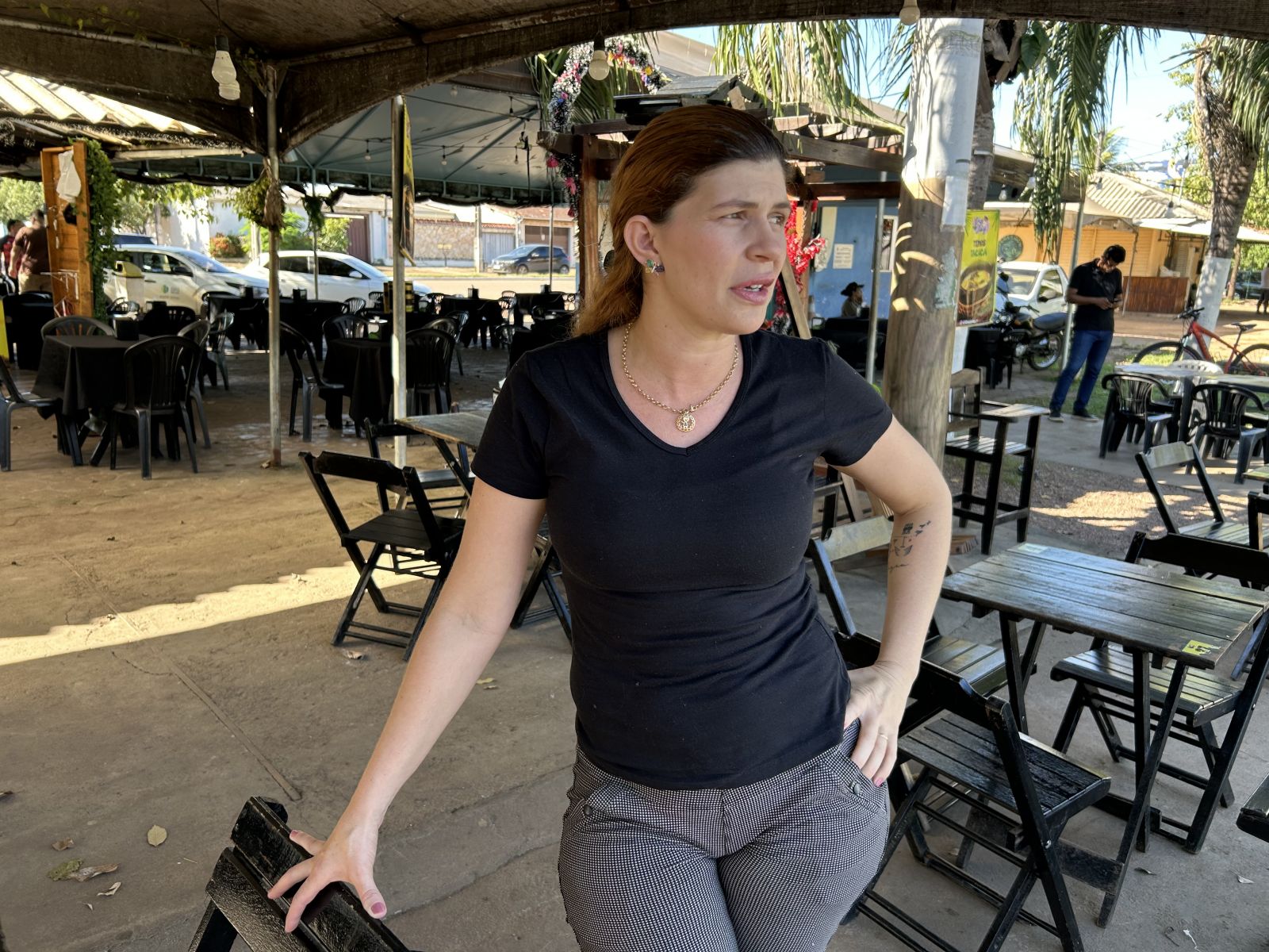 Agora, a situação de alagamento aqui no Skate Park está completamente solucionada, disse a comerciante Janaína Silva