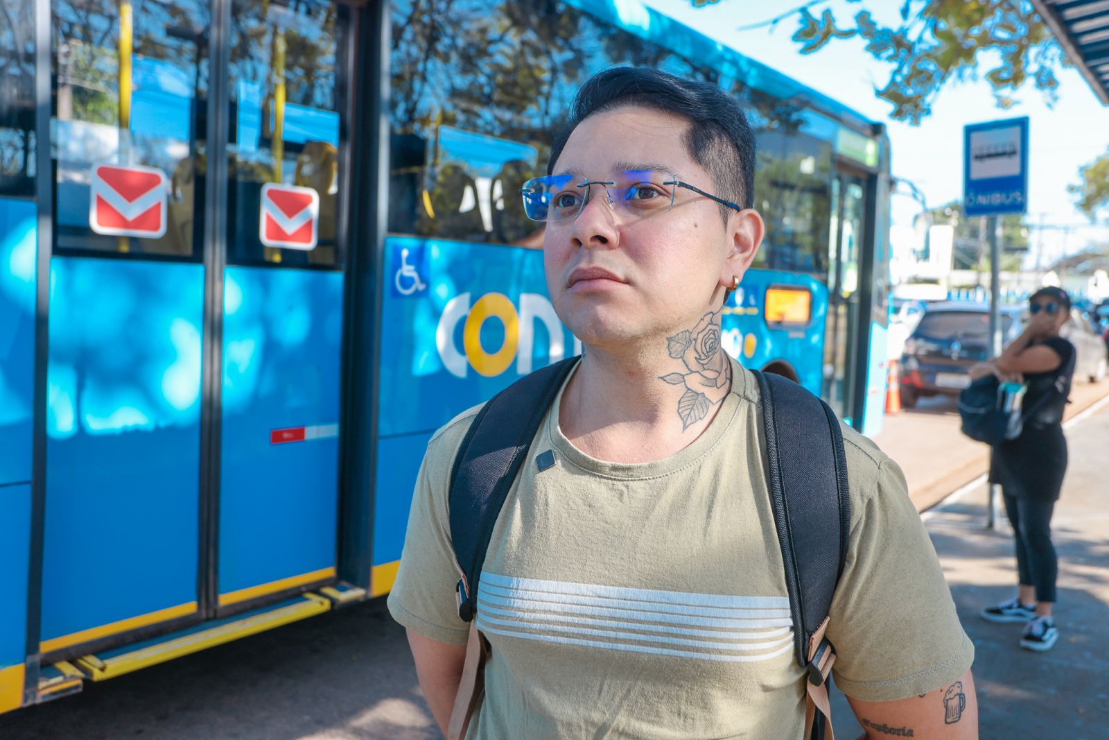 Ricaelison Ximenes ficou feliz ao saber do transporte gratuito e aproveitou a oportunidade