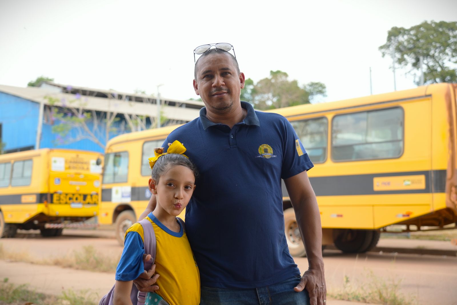 Tiago da Silva com sua filha, Thifani da Silva de oito anos