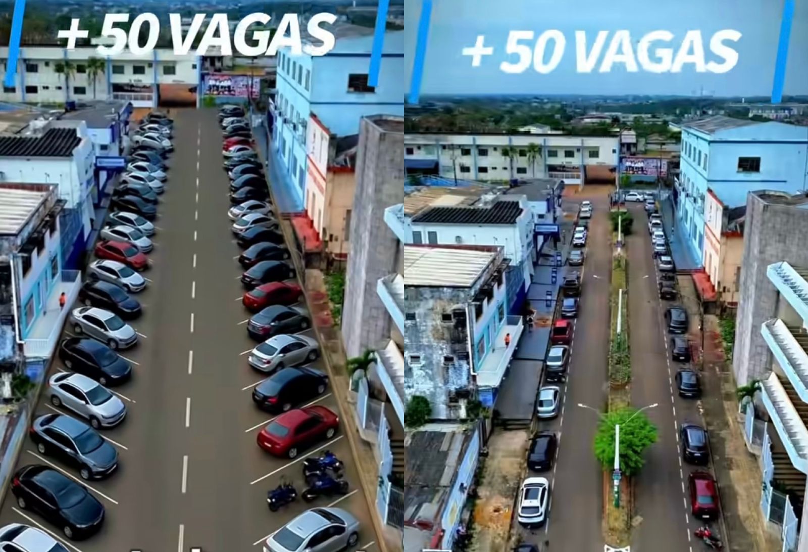 Canteiro central será retirado e as laterais da via darão lugar a vagas de estacionamento em ângulo de 45°