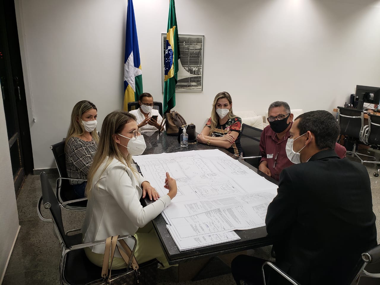 Secretária Gláucia Negreiros durante reunião em Brasília